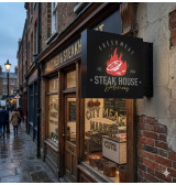 Black Projecting Wall Side Sign